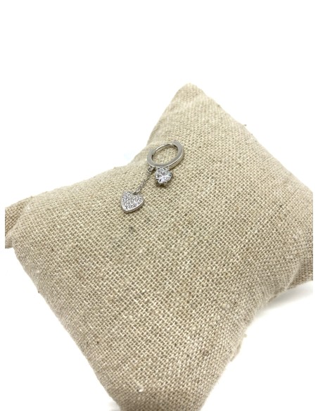 Single Click Mini Double Heart Earring