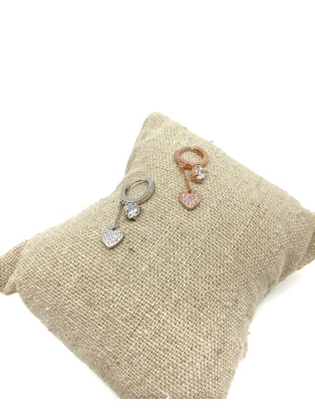 Single Click Mini Double Heart Earring