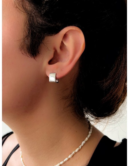 Square Huggie Earrings