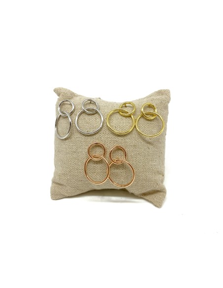 Double Circle Pendant Earrings