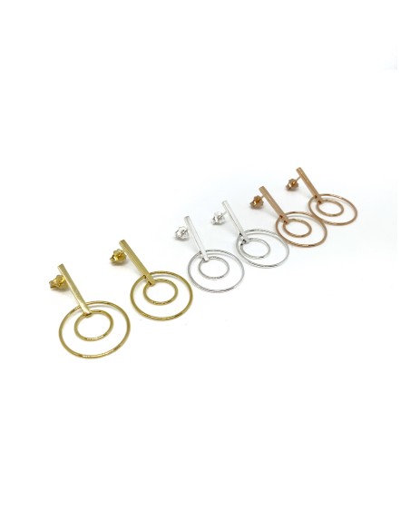 Geometric Double Circle Earrings