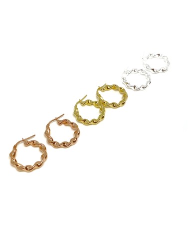 TreasureBay Orecchini A Cerchio In Argento 925, 4mm X 2,5cm, Design Attorcigliato, Regalo In Elegante Scatola