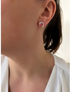 Horn and Zircon Earrings 2