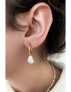 Baroque Pearl Hoop Earrings