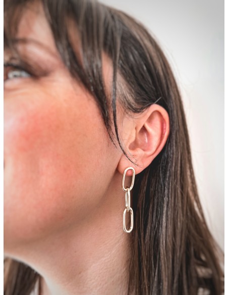 Orecchini a Catena Rettangolare Media