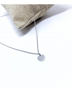 Collana Corta con Cuore Pendente Bianco