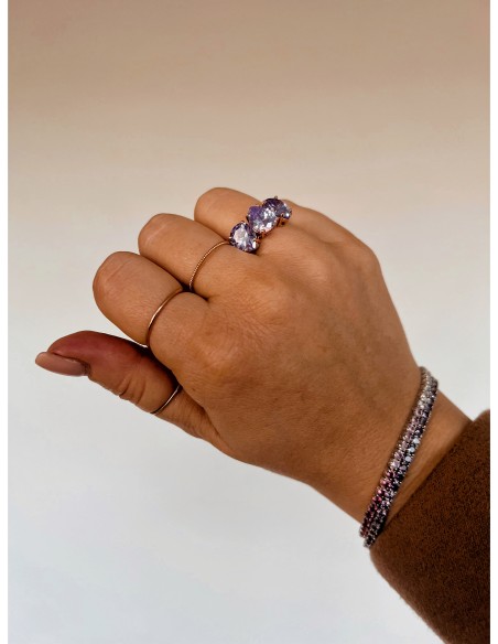 Purple Drops Luxury Trilogy Ring