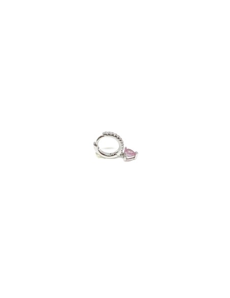 Monorecchino Scattino Zircone Pendente Cuore