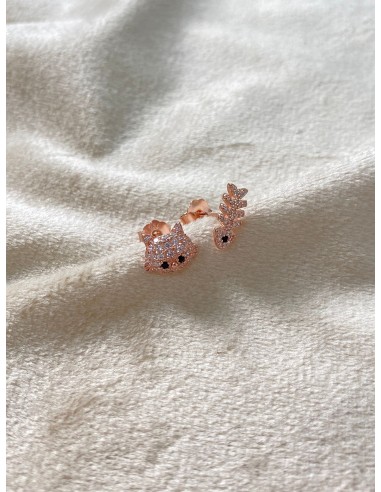 Cat and Fish Lobe Earrings