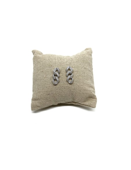 Groumette Pendant Earrings with Zircons