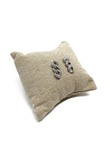 Groumette Pendant Earrings with Zircons