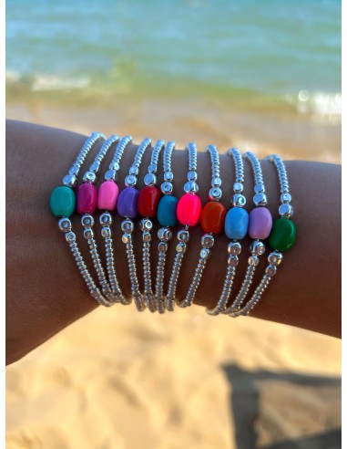 Enamelled Cubes and Oval Nugget Bracelet