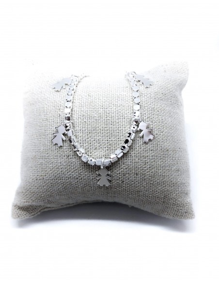 Bracciale con Pepite 3 mm e Bimbe Pendenti