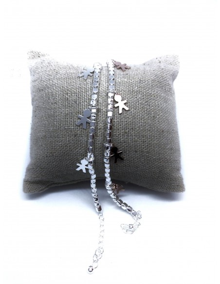 Bracciale con Pepite 3 mm e Bimbi Pendenti