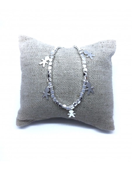 Bracciale con Pepite 3 mm e Bimbi Pendenti
