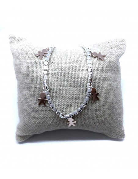 Bracciale con Pepite 3 mm e Bimbi Pendenti