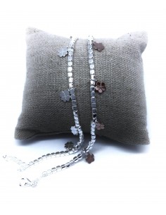 Bracciale con Pepite 3 mm e Fiori Pendenti