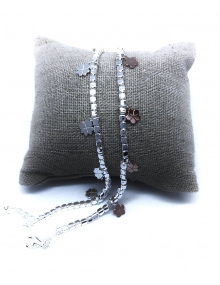 Bracciale con Pepite 3 mm e Fiori Pendenti