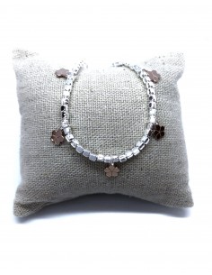 Bracciale con Pepite 3 mm e Fiori Pendenti 2