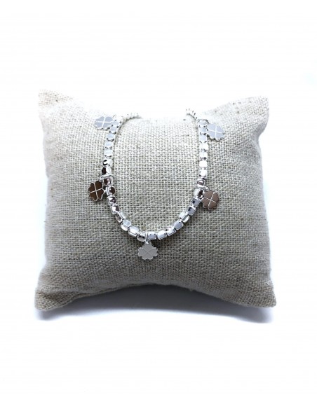 Bracciale con Pepite 3 mm e Fiori Pendenti