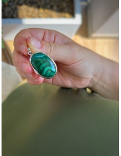 Oval Malachite Medal 2.2 cm...