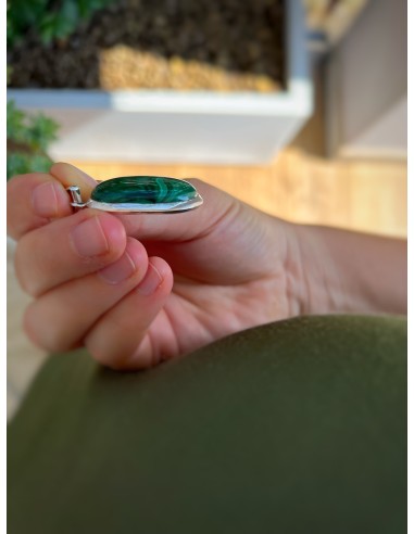 Oval Malachite Medal 2.2 cm x 3.2 cm