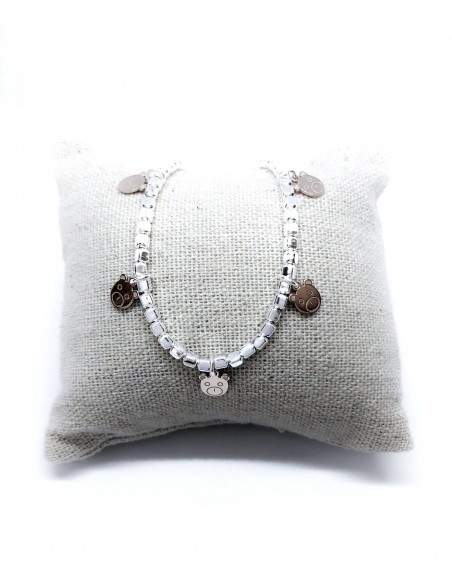 Bracciale con Pepite 3 mm e Orsetti Pendenti