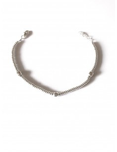 Bracciale con Rondelle e 3 Quadratini Bianchi