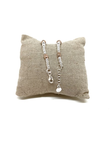 Bracelet with 3 Round Hammered and Oval Nuggets