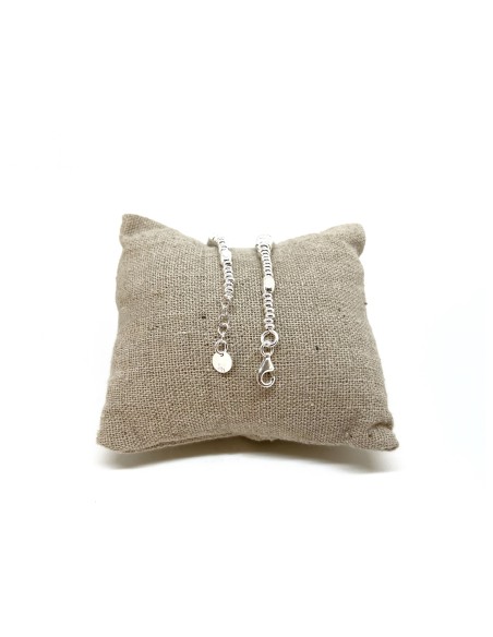 Bracelet with 3 Round Hammered and Oval Nuggets