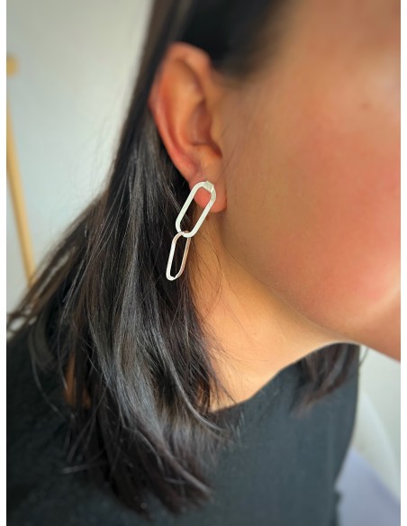 Rectangular Big Chain Earrings