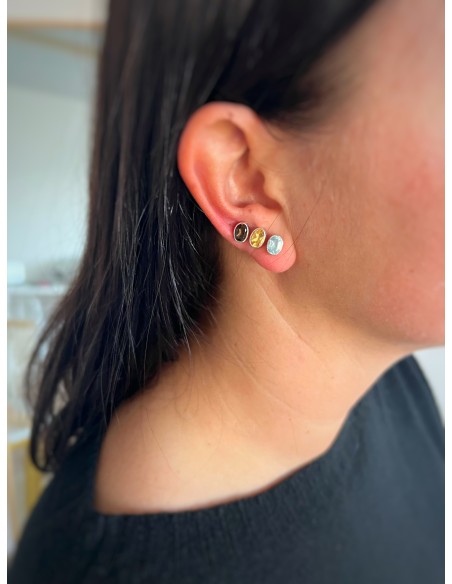 Oval Natural Stone Earrings