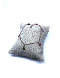 Bracciale a Catenina con Cuori Pendenti Smaltati