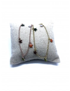 Bracciale a Catenina con Stelle Pendenti Smaltate