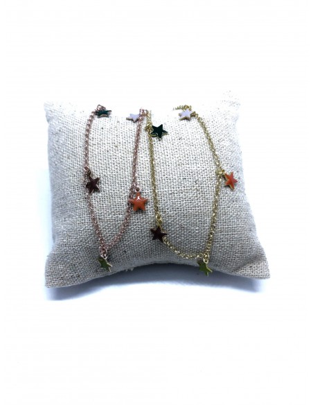 Bracciale a Catenina con Stelle Pendenti Smaltate