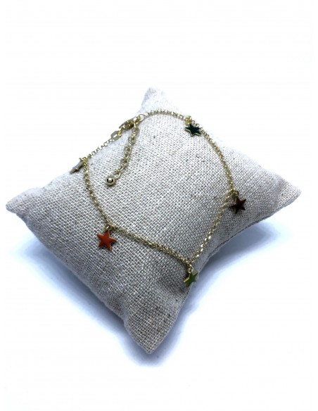 Bracciale a Catenina con Stelle Pendenti Smaltate