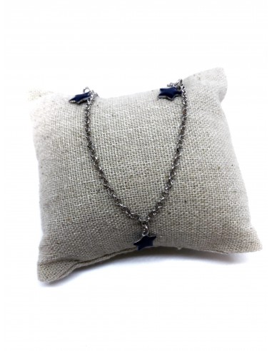 Cavigliera  con Tre Stelle Smaltate Blu