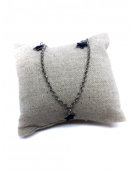 Cavigliera  con Tre Stelle Smaltate Blu