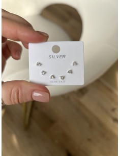 Set of Stud Earrings Hearts