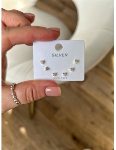 Set of Stud Earrings Hearts 2