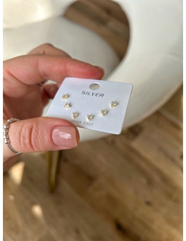 Set of Stud Earrings Hearts