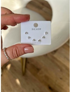 Set of Stud Earrings Hearts 2