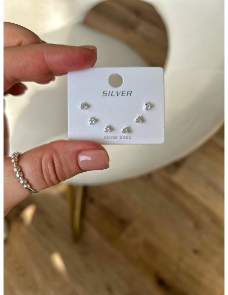 Set of Stud Earrings Hearts