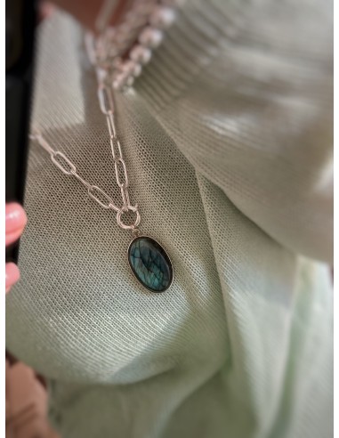 Labradorite medallion 4.2 cm x 2.6cm