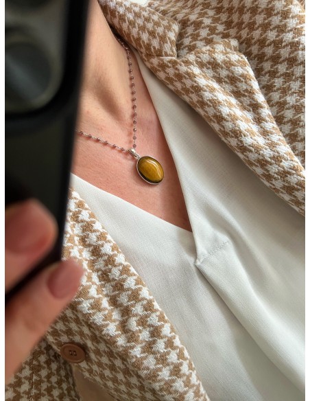 Tiger Eye Medallion 3 cm x 2.2 cm