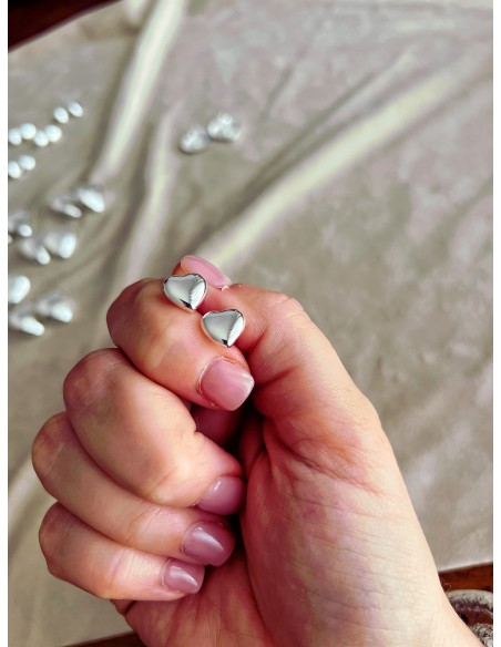 Earrings Domed Heart