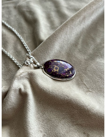 Medaglione Ovale Turchese Rame Viola