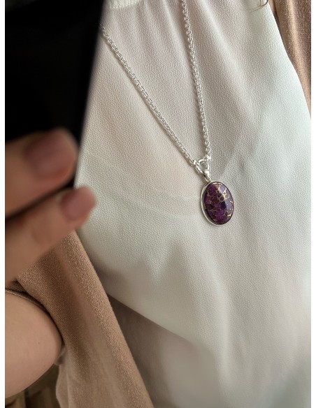 Medaglione Ovale Turchese Rame Viola