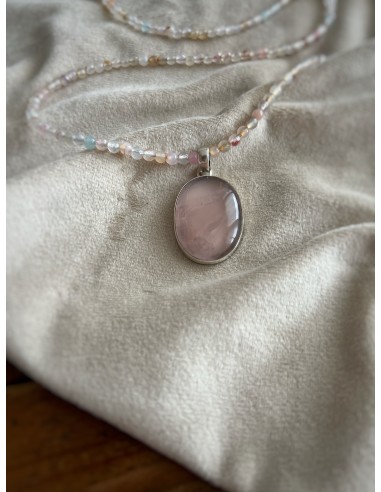 Oval Rose Quartz Medallion