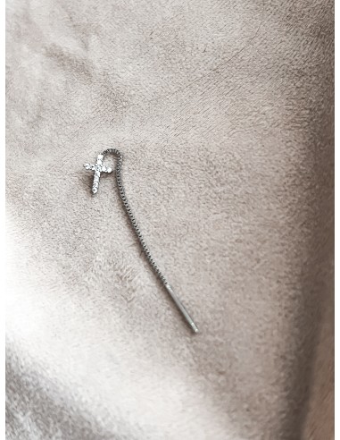 Single Earring Ear Thread Cross